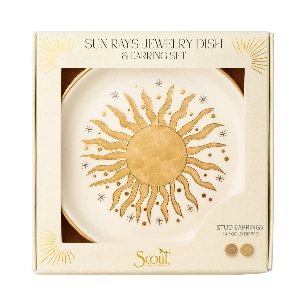 Sun Rays Jewelry Dish & Stud Earring Set
