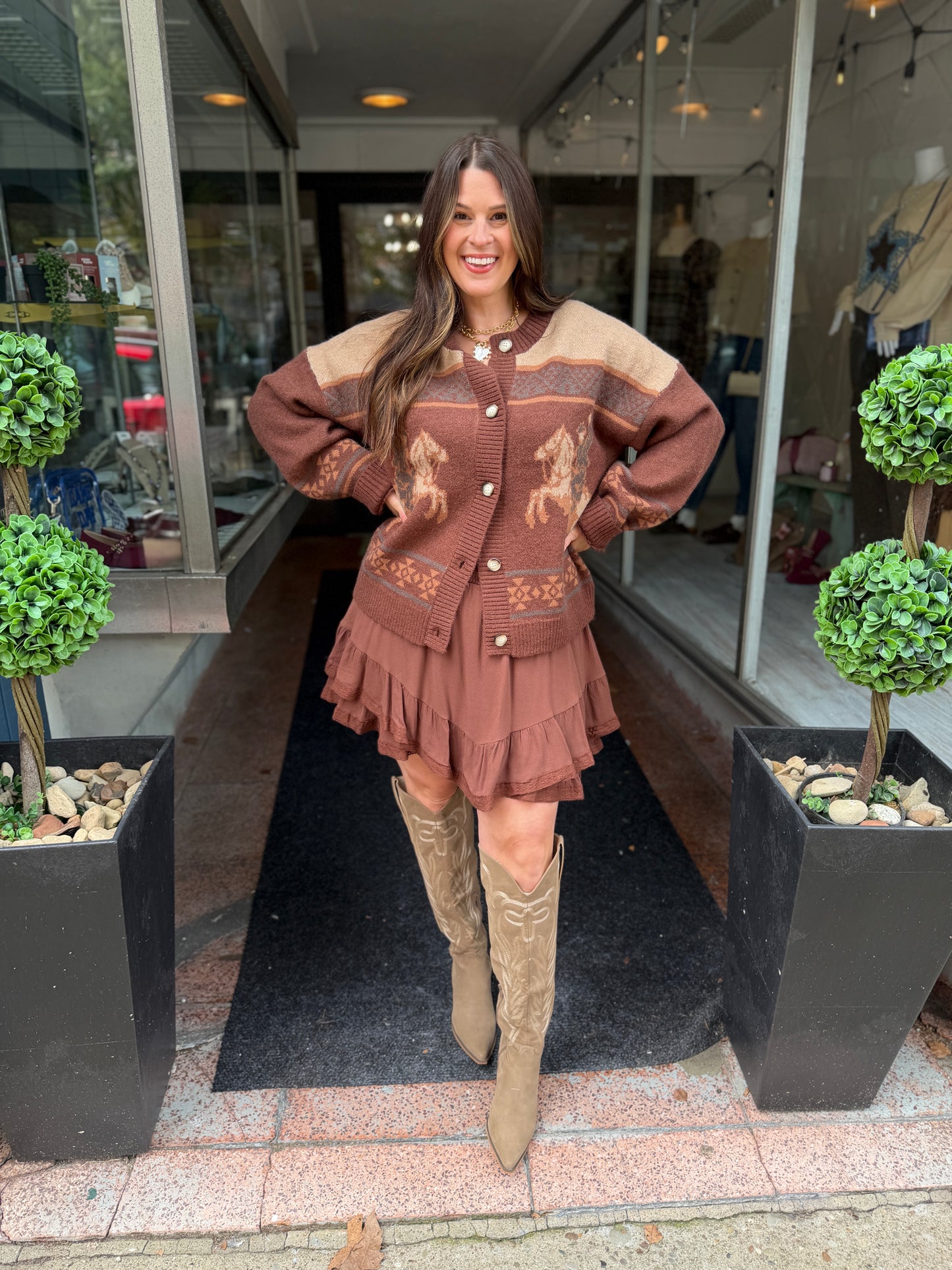 Way Out West Horse Cardigan