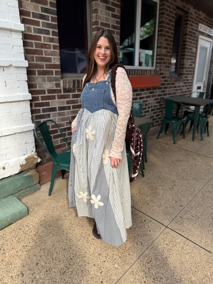Cottage Cutie Patchwork Overall Dress