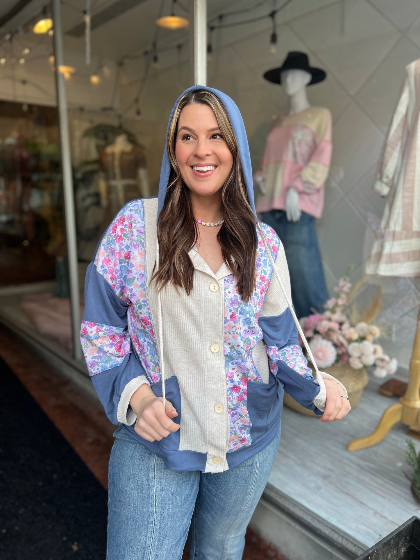 We're Alright Button Down Hoodie