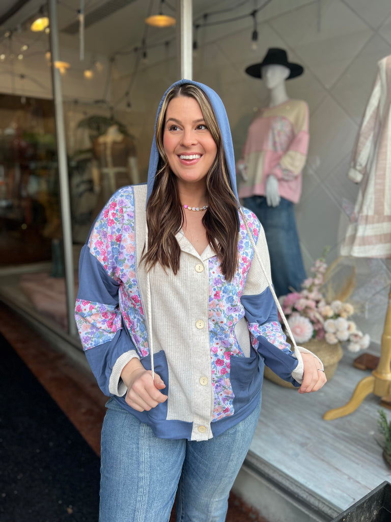 We're Alright Button Down Hoodie