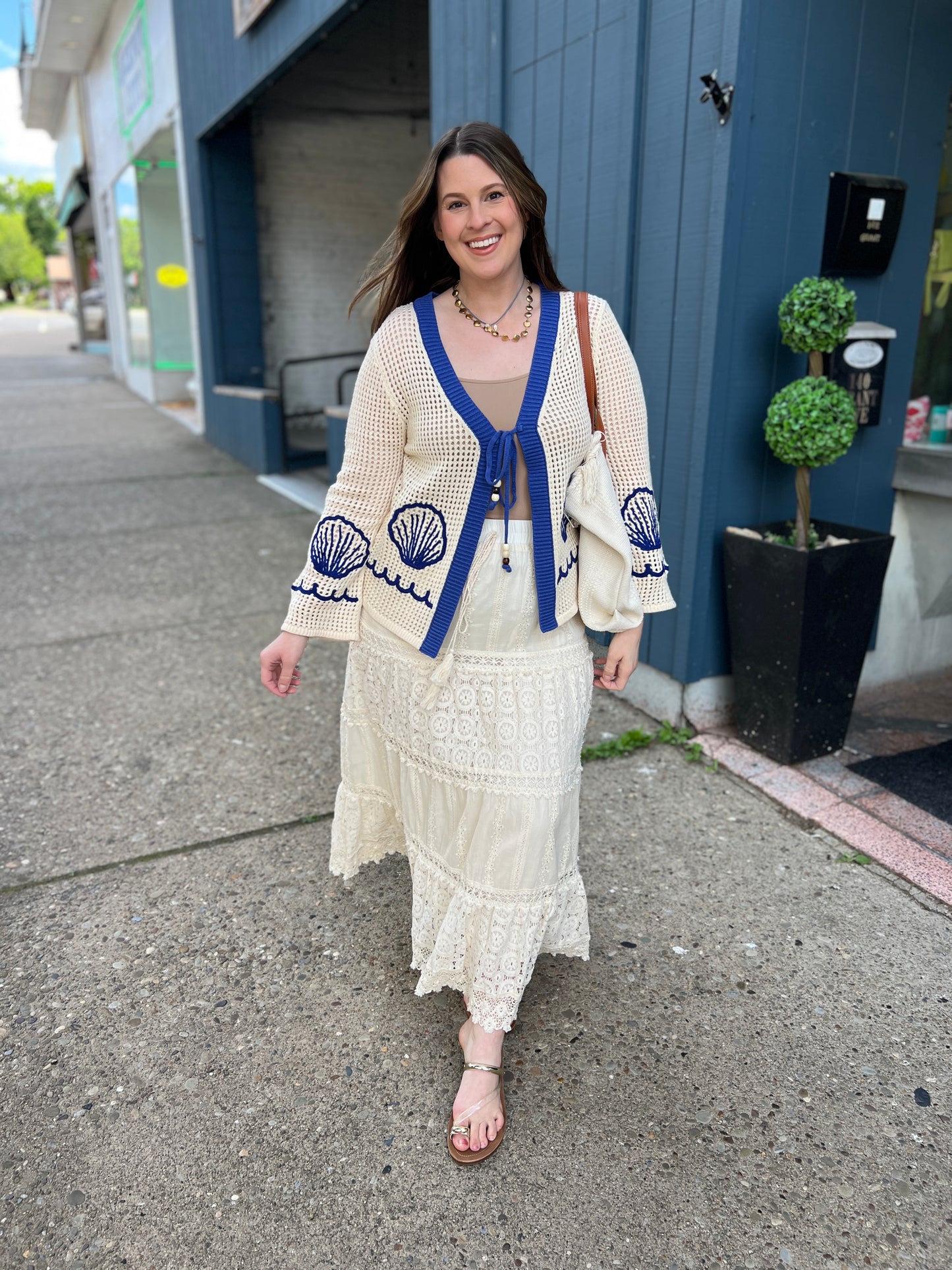 Seashell Open Knit Cardigan