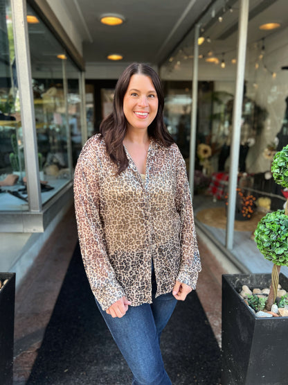 *Final Sale* Top Speed Cheetah Blouse