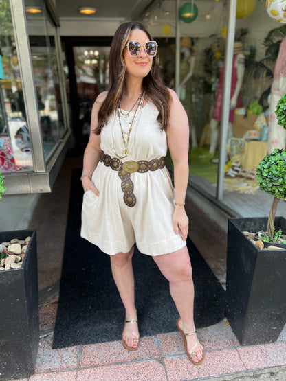 So Into It Linen Romper