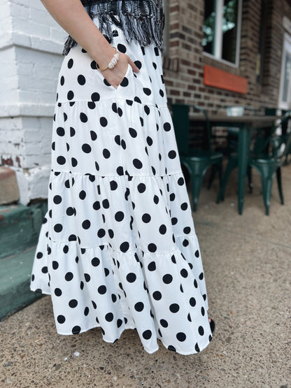 Pick Me Up Polka Dot Maxi Skirt