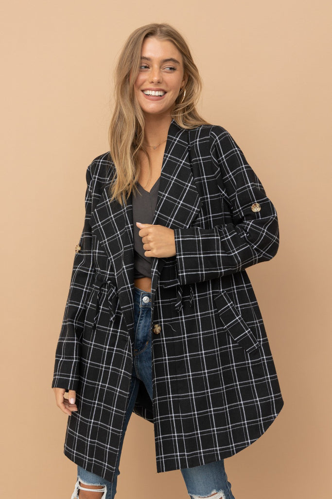CC Black Plaid Jacket