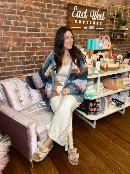 Colorful Hand-Crochet Open Cardigan