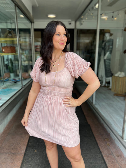 *Final Sale* GG Smocked Plisse Mini Dress