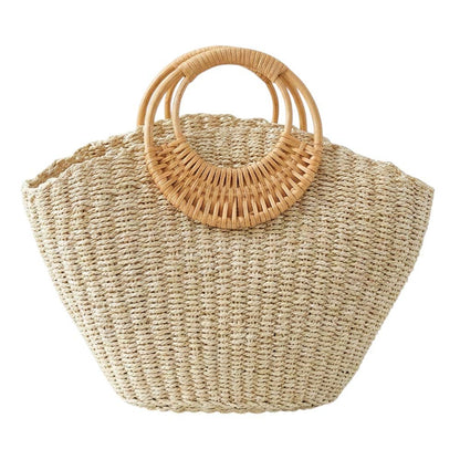 Structured Woven Raffia Tote