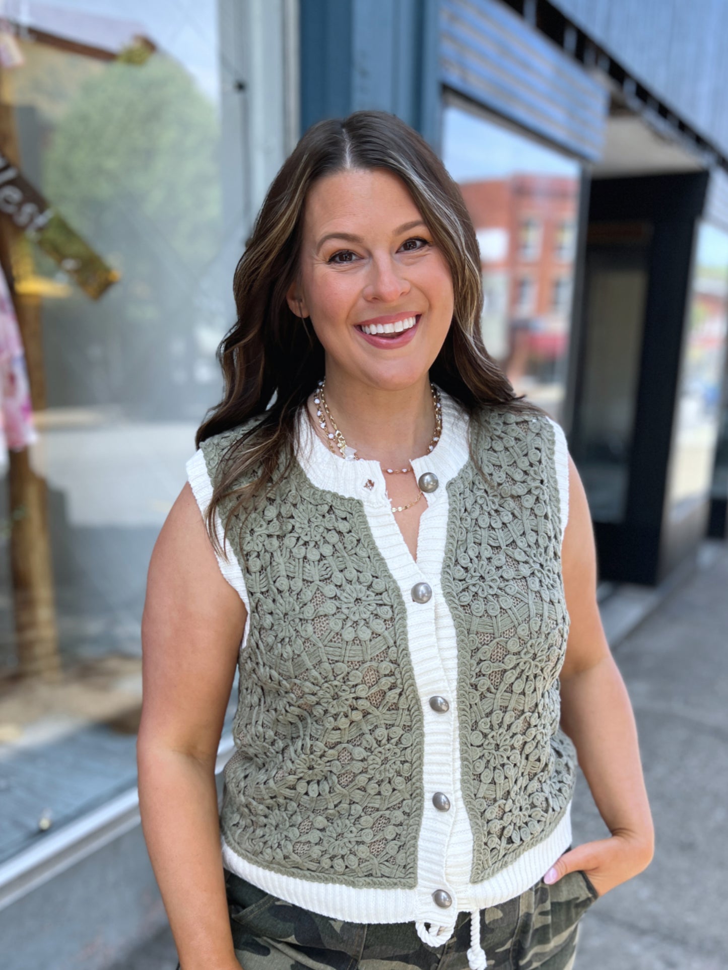 Meshing Around Sweater Vest