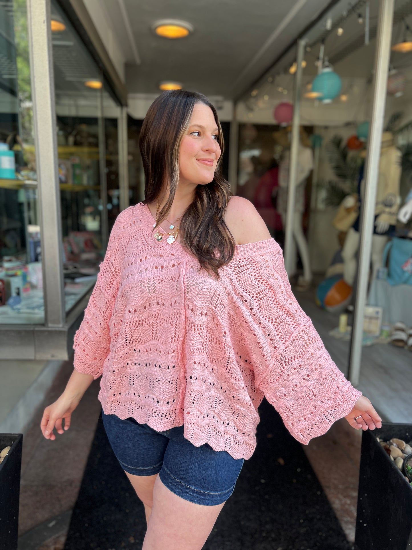 Own It Open Knit Sweater