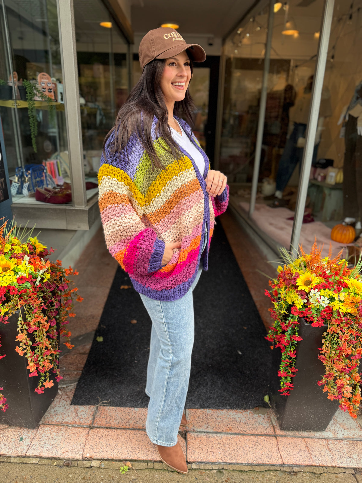 Colorful Hand-Crochet Open Cardigan