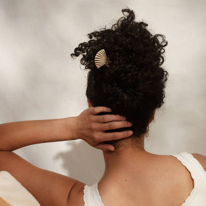 Gold Clam Shell Hair Pin