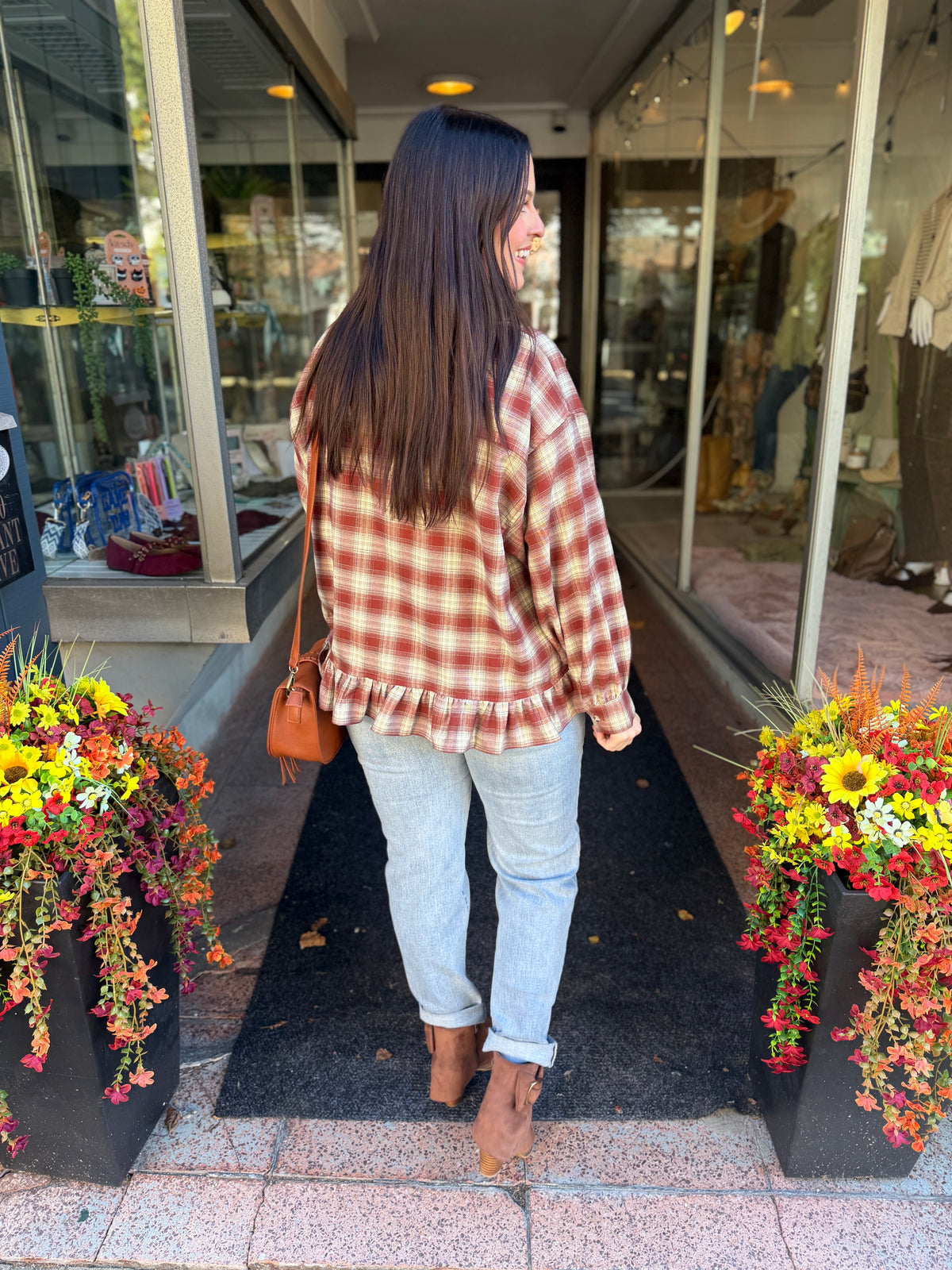 Metamorphosis Plaid Babydoll Top