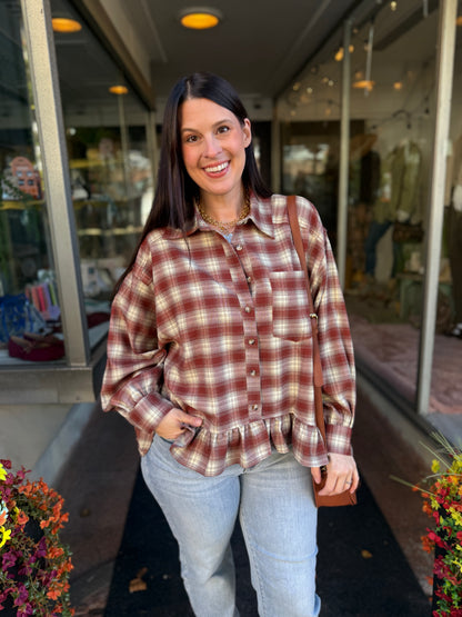 Metamorphosis Plaid Babydoll Top