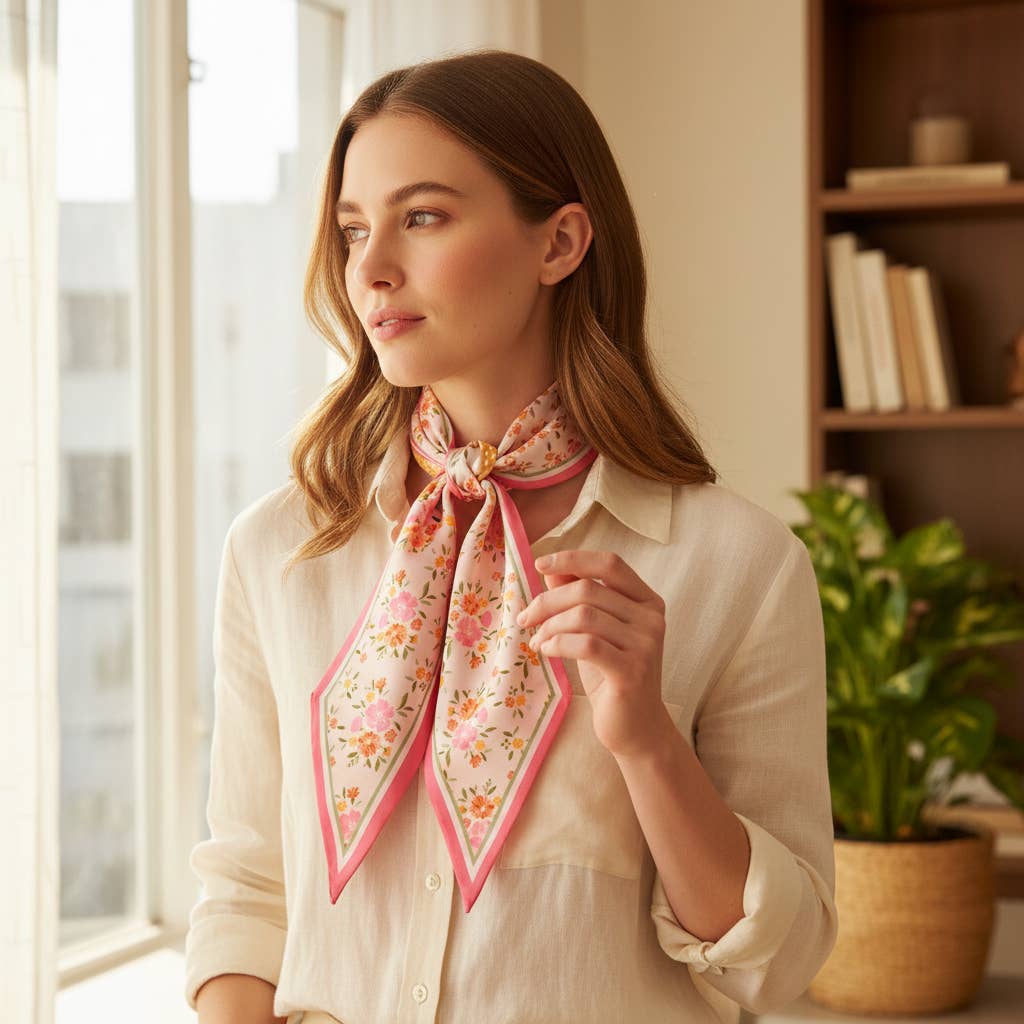 Endless Daydream Cream Twirl & Tie Scarf