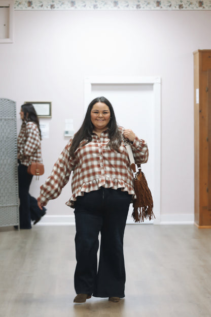 Metamorphosis Plaid Babydoll Top