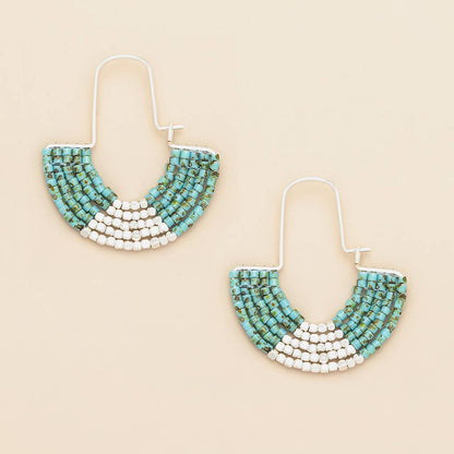 Turquoise/Silver Chromacolor U-Hoop Earring