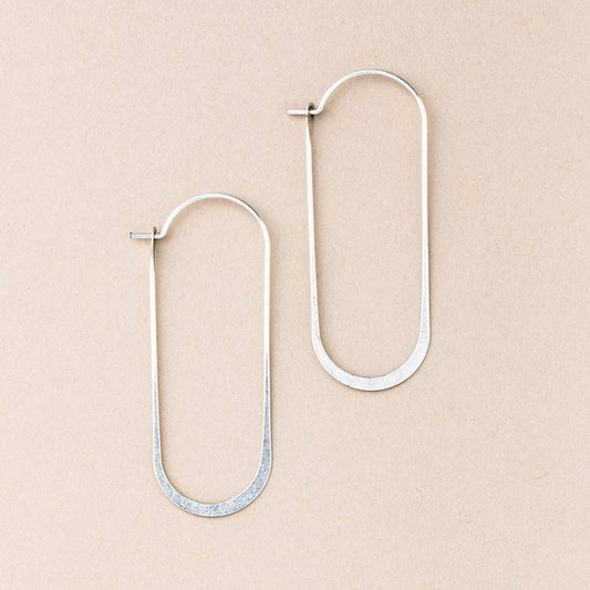 Cosmic Oval Silver Earrings