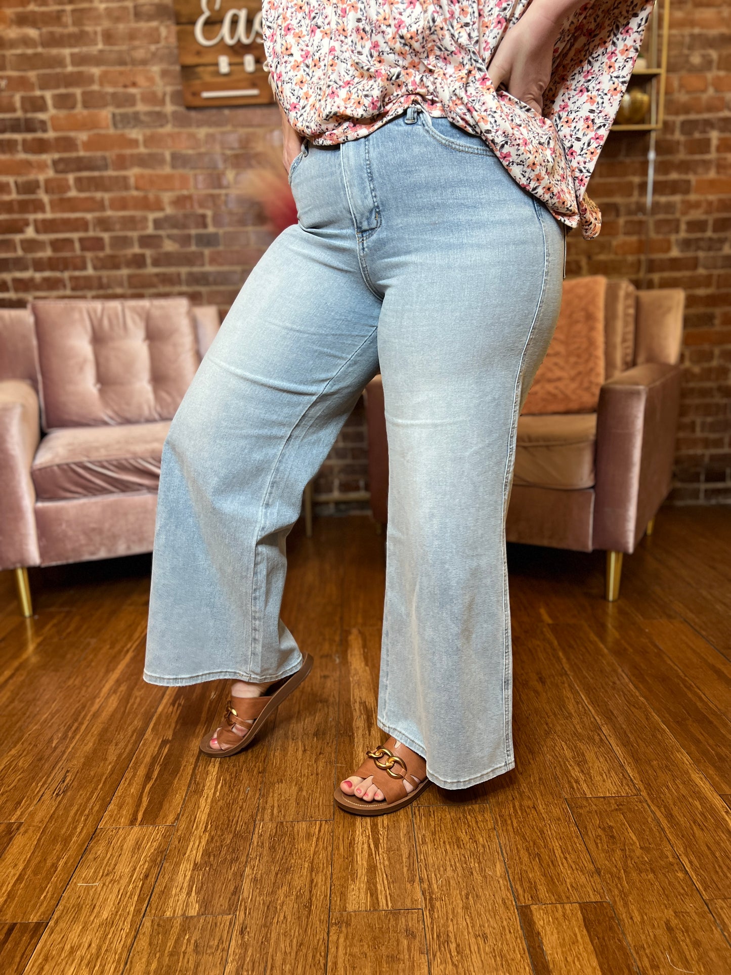 Judy Blue Petite Retro Wide Leg Jeans