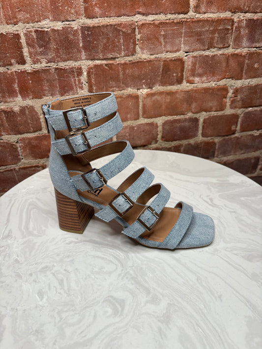 *Final Sale* Corkys Denim Buckle Down Heels