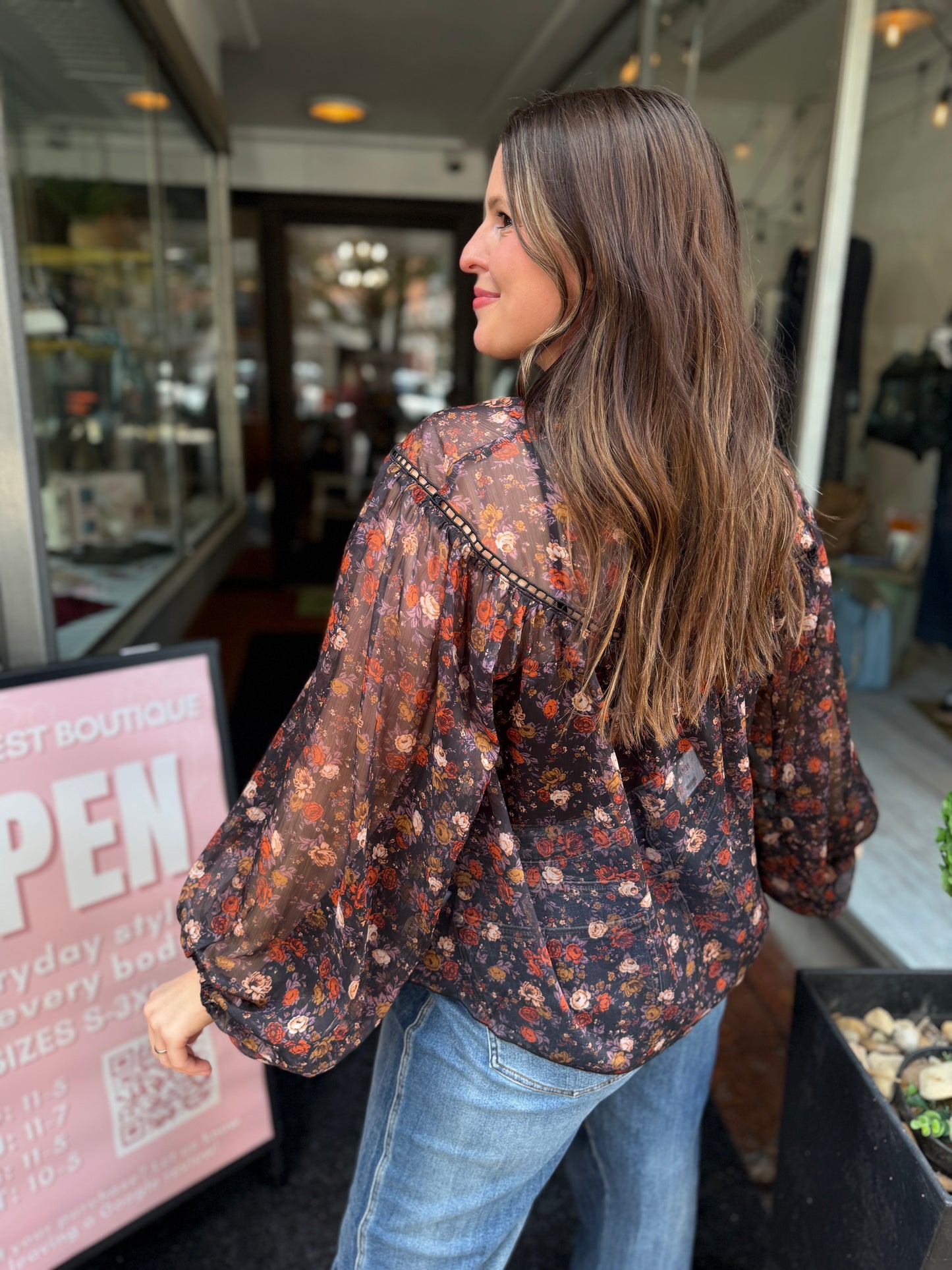 Winding Down Sheer Blouse