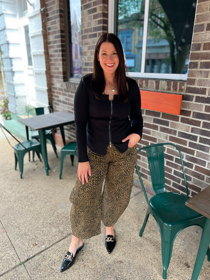 *Final Sale* Blakeley Bex Stretchy Cheetah Barrel Jeans