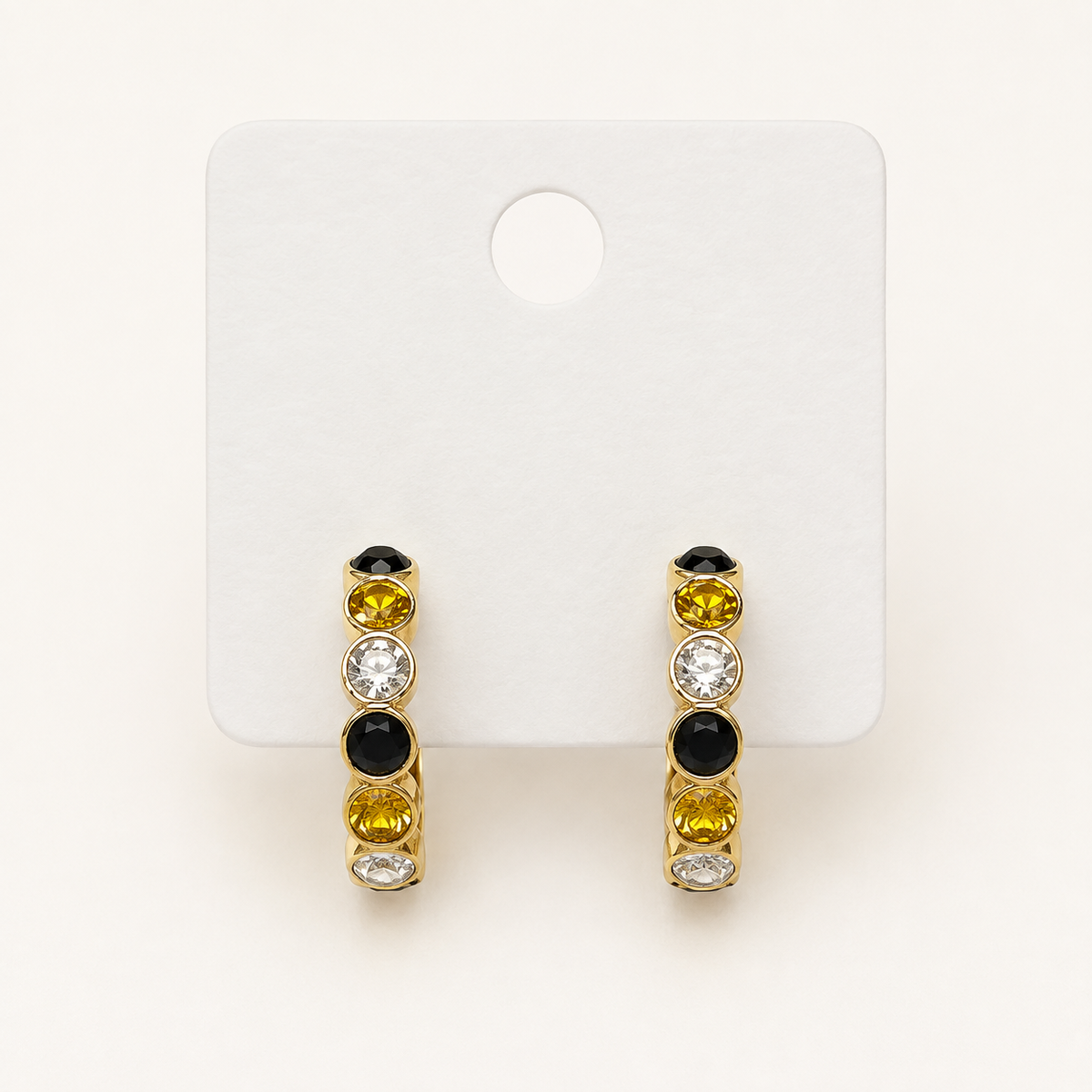 Game Day Black & Gold Hoop Earrings