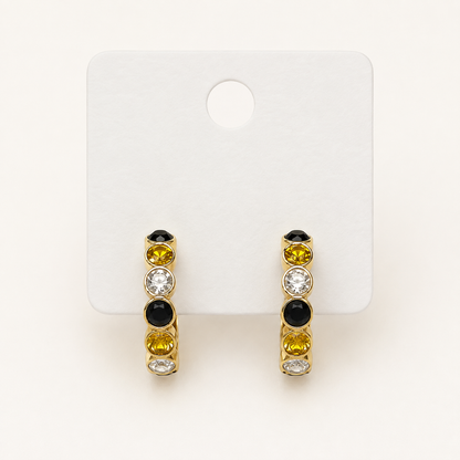 Game Day Black & Gold Hoop Earrings