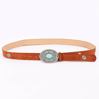Plus Size Faux Suede Multi Metal Belt