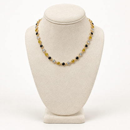Black & Gold Necklace & Earring Set
