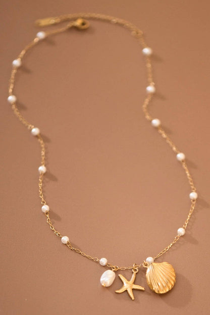 Stone, Starfish, & Seashell Necklace