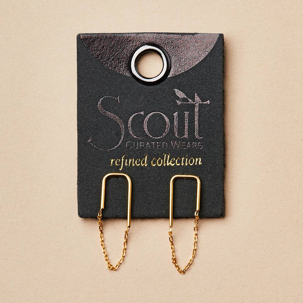 Filament Gold Hanging Stud Earring