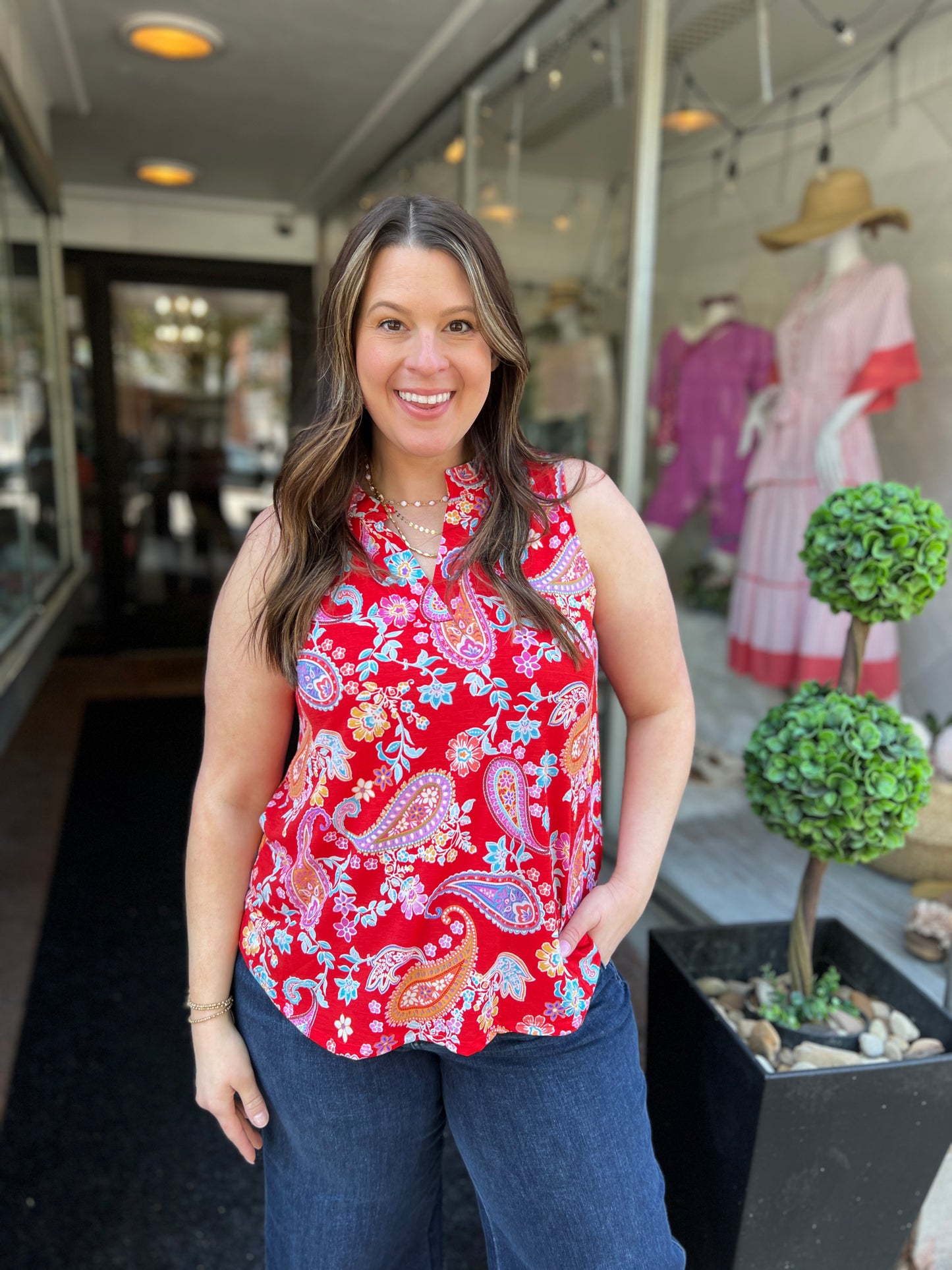 Burning Up Paisley Tank Top