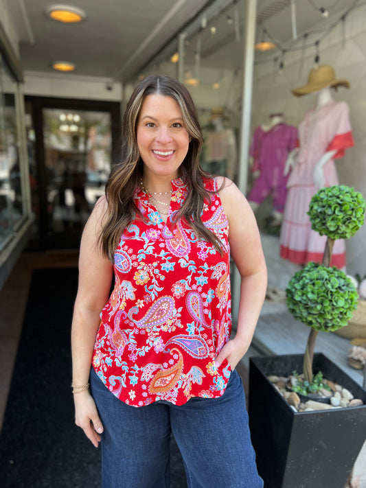 Burning Up Paisley Tank Top