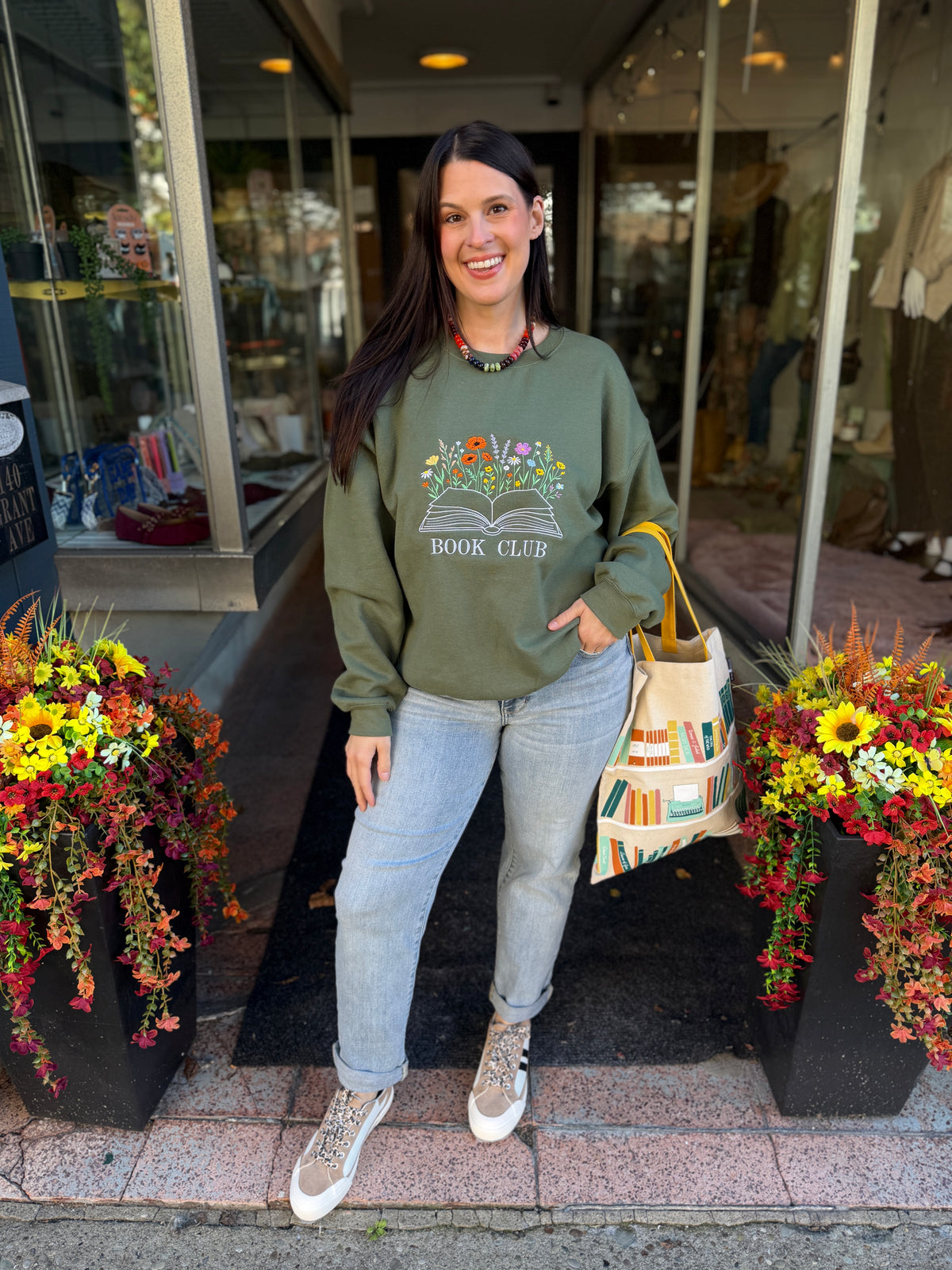 Embroidered Book Club Sweatshirt