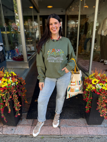 Embroidered Book Club Sweatshirt