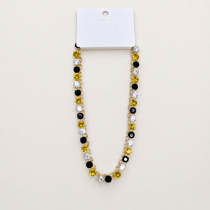 Black & Gold Crystal Necklace