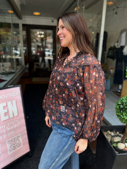 Winding Down Sheer Blouse