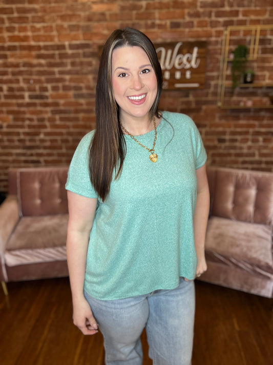 Soft Heart Short Sleeve Top