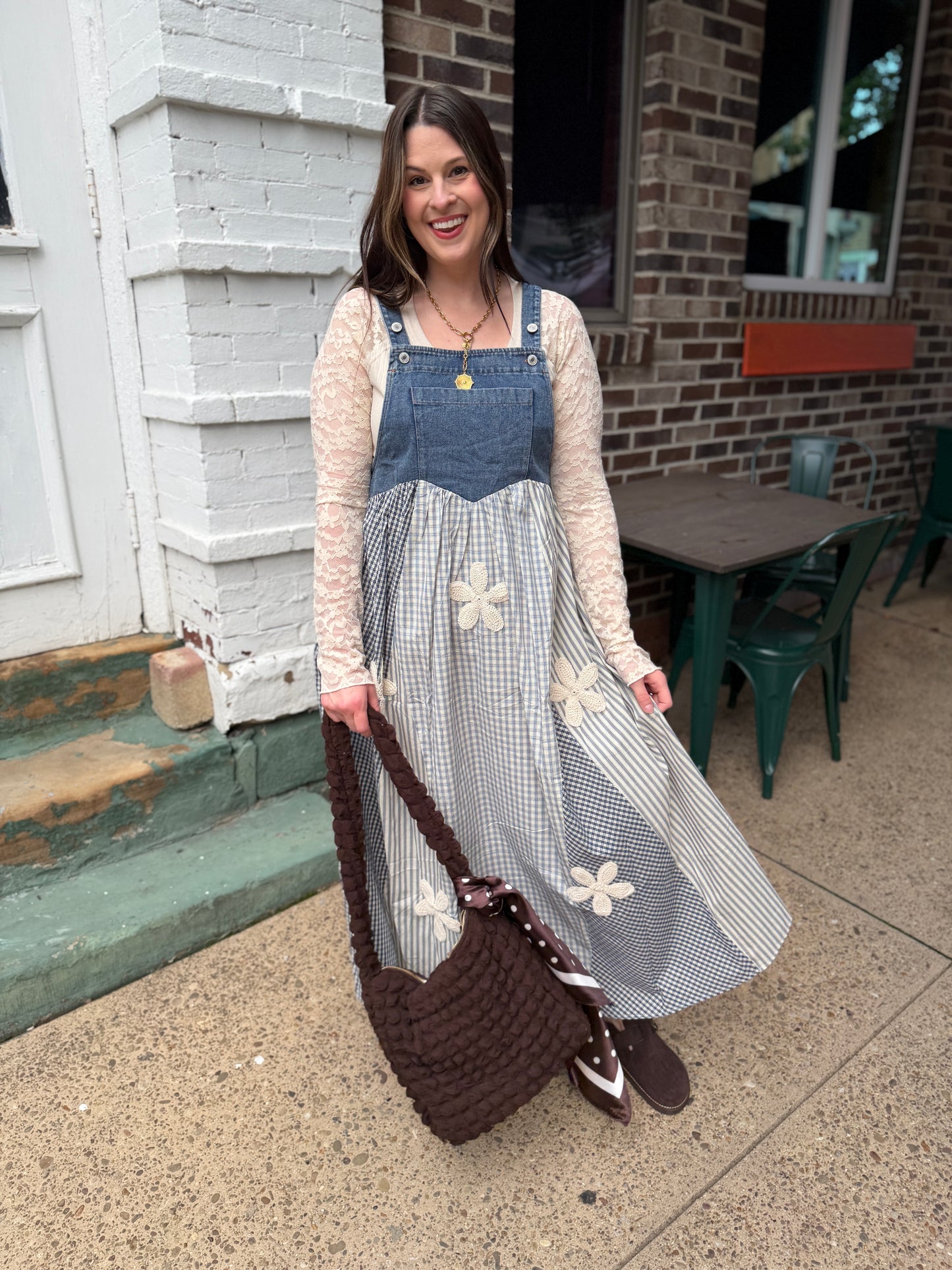 Cottage Cutie Patchwork Overall Dress