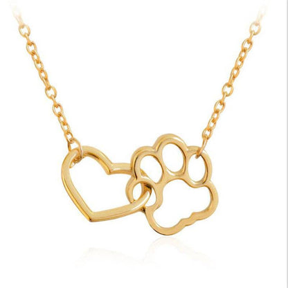 Paw Heart Charm Necklace