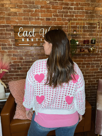 Sweet Heart Netting Cardigan