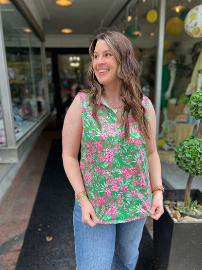 Sundial Floral Tank Top