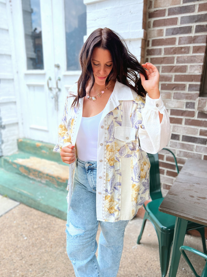 Floral Queendom Button Down