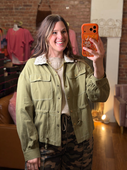 Crochet Collar Jacket