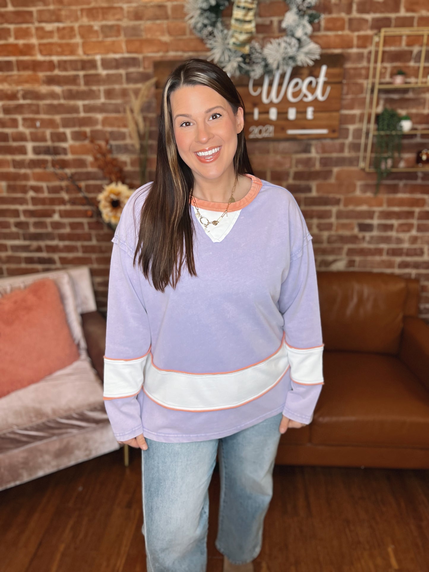 WB Lavender Color Block Longsleeve