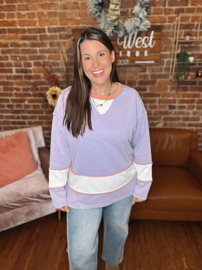WB Lavender Color Block Longsleeve