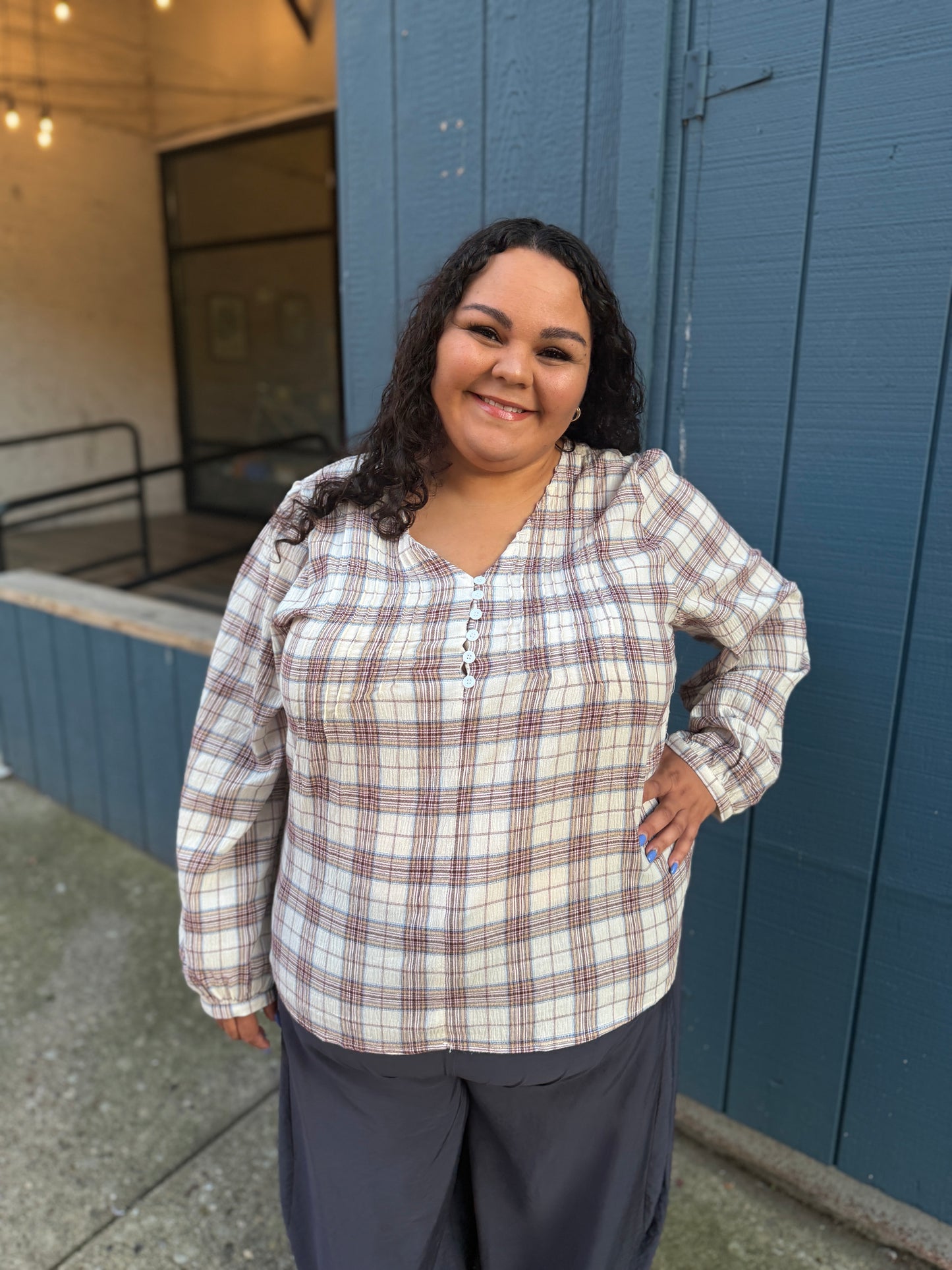 Hometown Checker Blouse