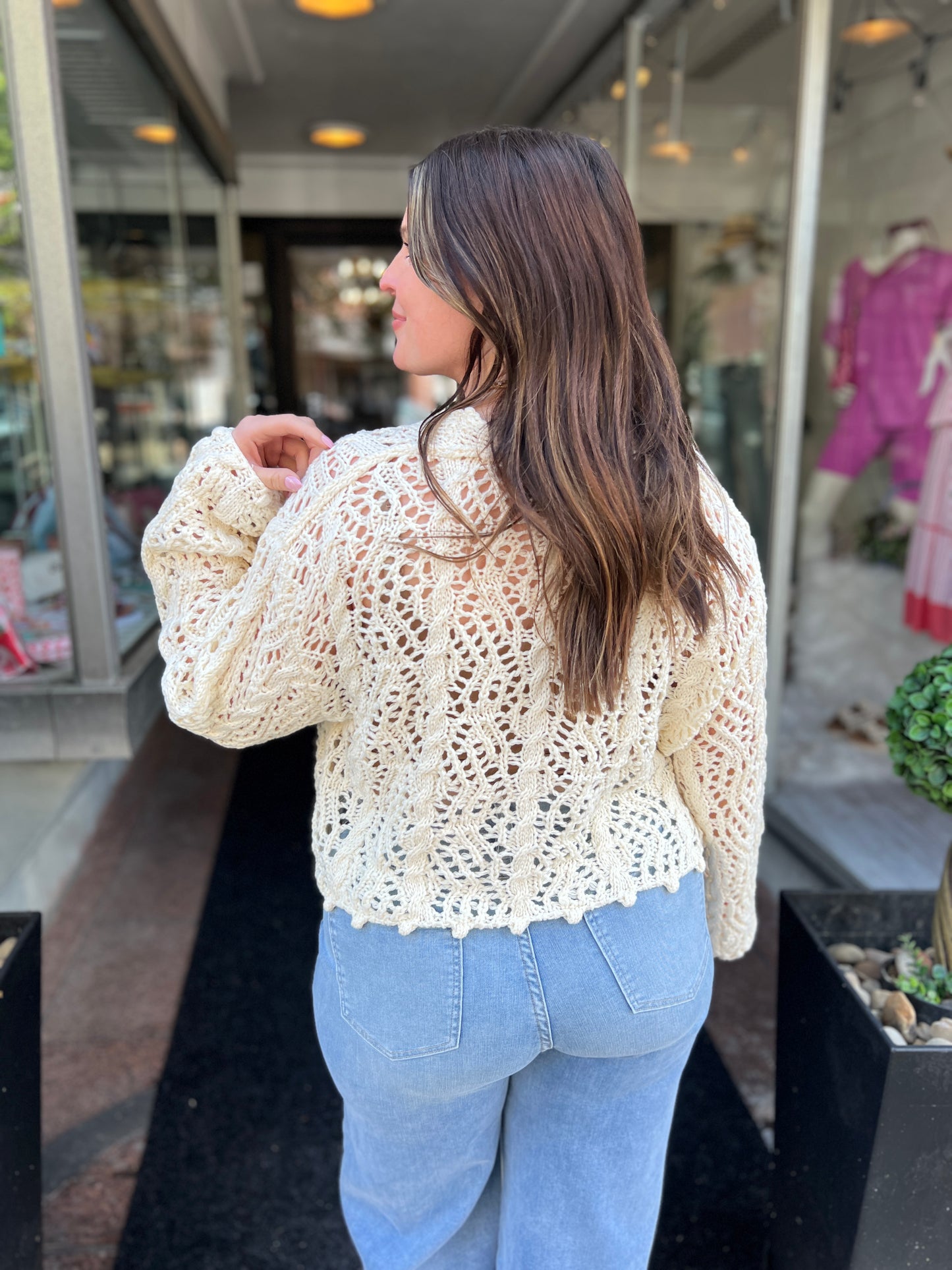 Colorful Blooms Crochet Cardigan